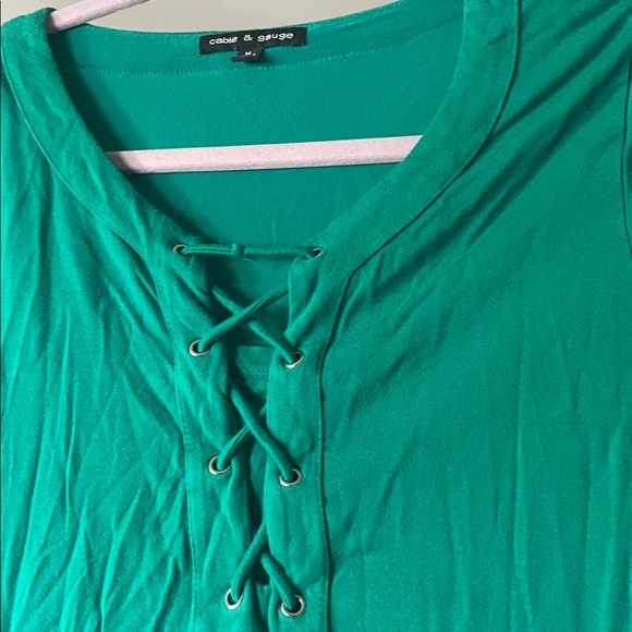 Cable & Gauge Emerald Lace-Up Tunic FINAL PRICE! - Picture 2 of 3